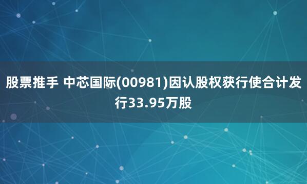 股票推手 中芯国际(00981)因认股权获行使合计发行33.95万股